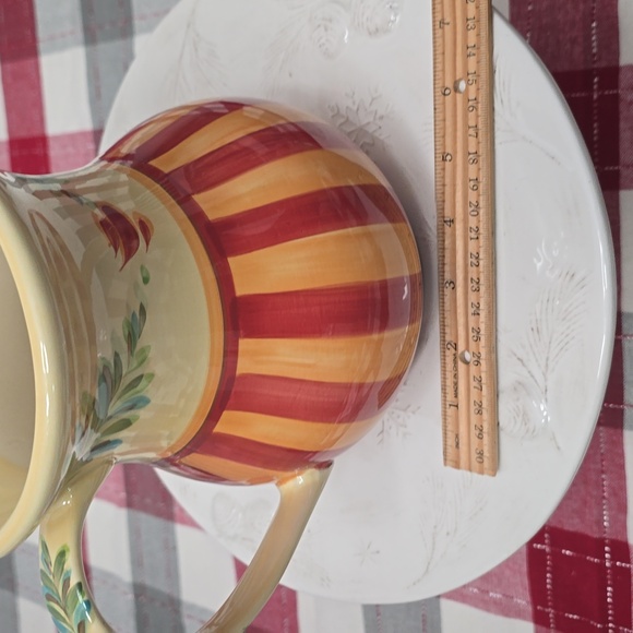 Southern Living Gail Pittman Collectible Decor Pitcher Vase Orange Red Green - Picture 12 of 13